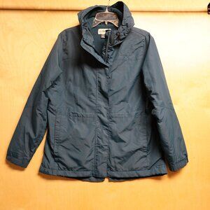 Women's Magellan Fleece Lined Hooded Jacket in a Dark Teal Blue Sz Lg